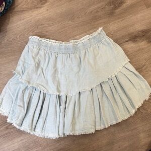 Generation love - 100% cotton tiered mini skirt - light denim color - size L